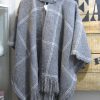 BW Ecru Check Poncho