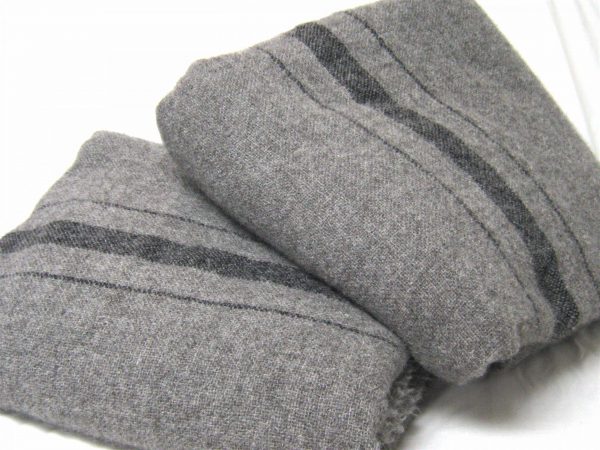 BW Spaced Stripe Blanket - woven to order in mid grey base - Image 5