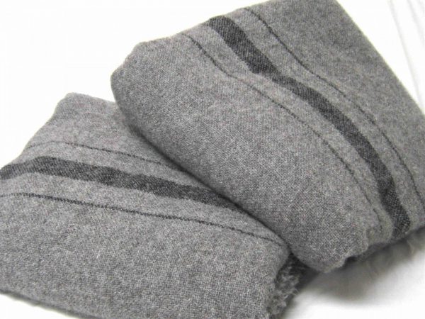 BW Spaced Stripe Blanket - woven to order in mid grey base - Image 3