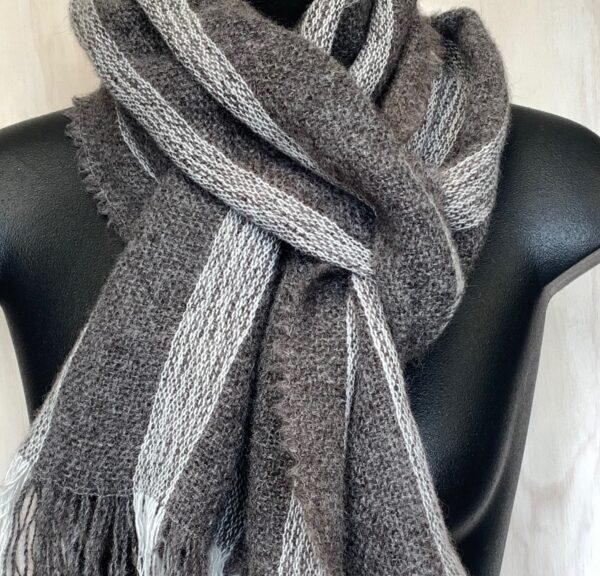 Brushed Dk Grey Lambswool Scarf - Image 3