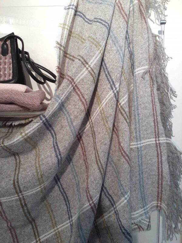 BW Childs Throw Blanket,  with thin coloured stripes - Image 2