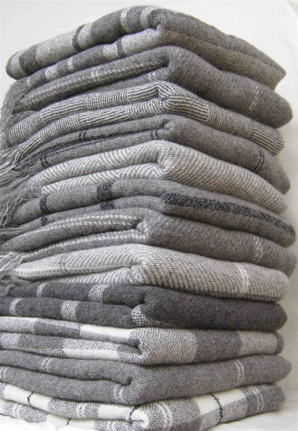 Brushed Wool Throws - Mid grey base - Image 14