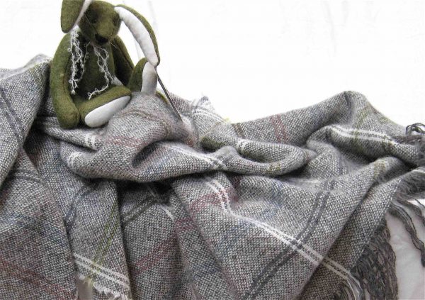 BW Childs Throw Blanket,  with thin coloured stripes
