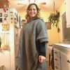 BW Ecru Check Poncho - Image 3